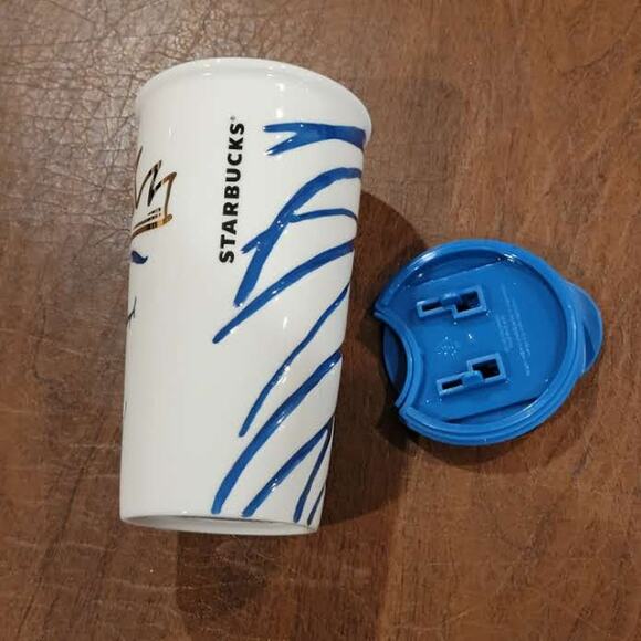 2016 Starbucks Mermaid Winking Eye Ceramic Coffee Travel Mug, Tumbler 10 Oz - Picture 6 of 8